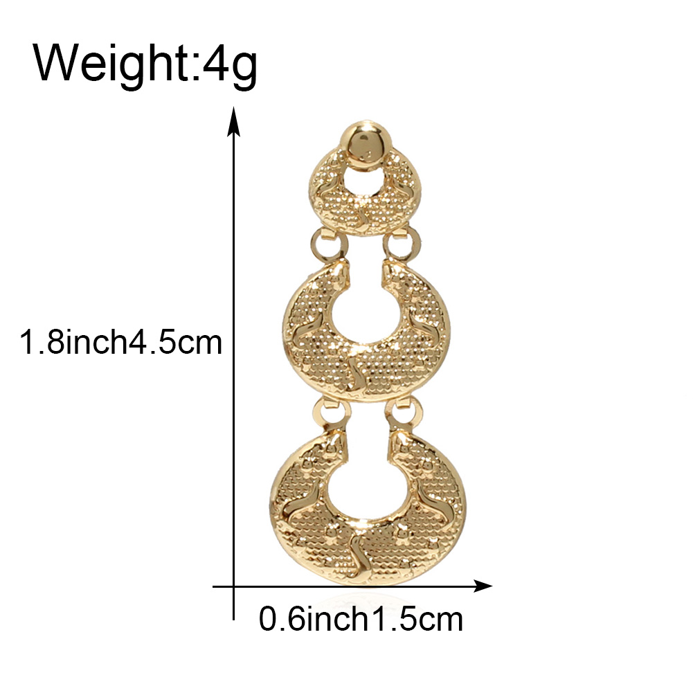 Vintage Style Geometric Alloy Plating Drop Earrings 1 Pairpicture1