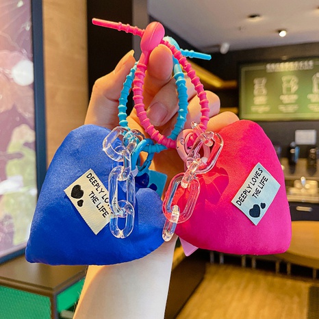 Fashion Heart Shape Silica Gel Bag Pendant Keychain's discount tags