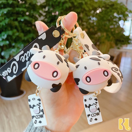 Cartoon Style Cows PVC Metal Bag Pendant Keychain's discount tags