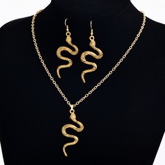 Vintage Style Snake Alloy Earrings Necklace 1 Set