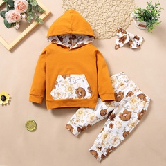 Fashion Flower Cotton Printing Pants Sets Baby Clothes