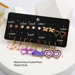 Fashion Heart Shape Butterfly Alloy Inlay Acrylic Earringspicture6