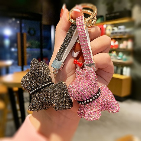 Cute Dog Rhinestone Diamond Bag Pendant Keychain's discount tags