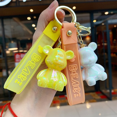 Fashion Bear Resin Plating Bag Pendant Keychain's discount tags