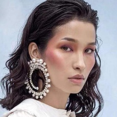 Fashion Geometric Imitation Pearl Alloy Rhinestone Earrings