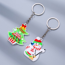 Cartoon Style Christmas Tree Santa Claus Christmas Socks PVC Metal Epoxy Bag Pendant 2 Piecespicture8