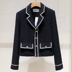 Fashion Solid Color Coat Single Breasted Button woolen