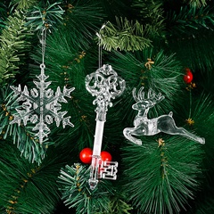 Christmas Key Snowflake Elk Arylic Party Hanging Ornaments 1 Set