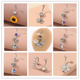 Fashion Butterfly Shell Snowflake Stainless Steel Grommet Eyelet Rhinestones Belly Ring 1 Piecepicture38