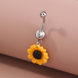 Fashion Butterfly Shell Snowflake Stainless Steel Grommet Eyelet Rhinestones Belly Ring 1 Piecepicture35
