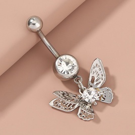 Fashion Butterfly Shell Snowflake Stainless Steel Grommet Eyelet Rhinestones Belly Ring 1 Piecepicture43