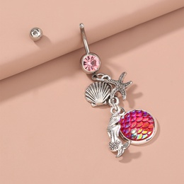 Fashion Butterfly Shell Snowflake Stainless Steel Grommet Eyelet Rhinestones Belly Ring 1 Piecepicture31