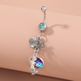 Fashion Butterfly Shell Snowflake Stainless Steel Grommet Eyelet Rhinestones Belly Ring 1 Piecepicture30