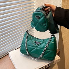 Women'S Medium All Seasons PU Leather Solid Color Fashion Chain Square Zipper Crossbody Bag
