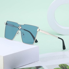 Unisex Fashion Gradient Color Pc Square Metal Full Frame Sunglasses