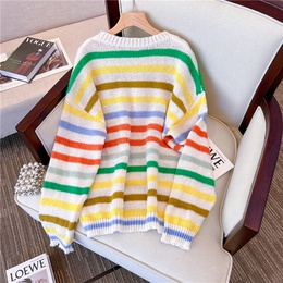 Fashion Stripe knit Round Neck Long Sleeve Regular Sleeve Sweaterpicture8
