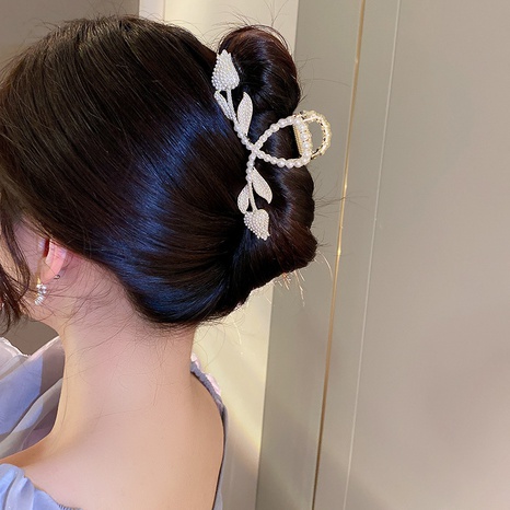 Mode Blume Kupfer Inlay Perle Haarkrallen 1 Stück's discount tags