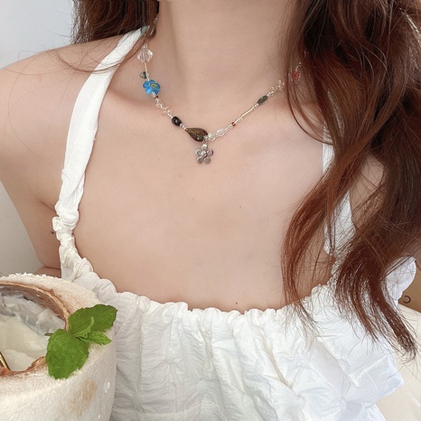 Süss Blume Legierung Perlen Überzug Halskette's discount tags