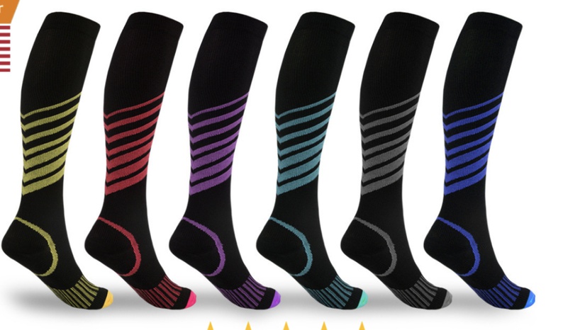 Unisex Sport Streifen Nylon Jacquard Socken's discount tags
