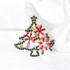 Fashion Christmas Tree Alloy Inlay Artificial Gemstones Brooches