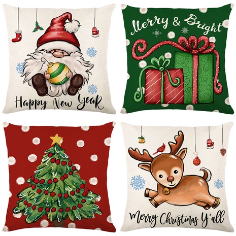 Cute Christmas Tree Santa Claus Linen Pillow Cases's discount tags