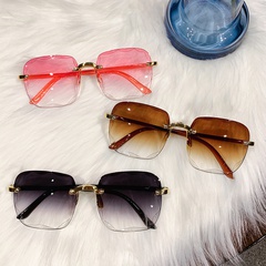 Unisex Fashion Solid Color Pc Square Frameless Sunglasses