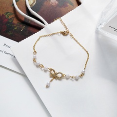 Elegant Bow Knot Alloy Plating Artificial Pearls Women'S Bracelets 1 Piece