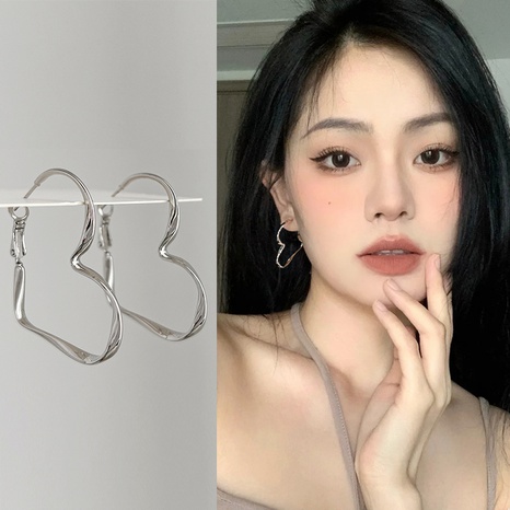 Fashion Heart Shape Alloy Earrings 1 Pair's discount tags