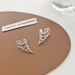 Fashion Heart Shape Alloy Plating Artificial Gemstones Women'S Ear Studs 1 Pair
