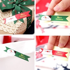 Long flag-shaped cartoon Santa Claus snowman DIY decorative sealing sticker