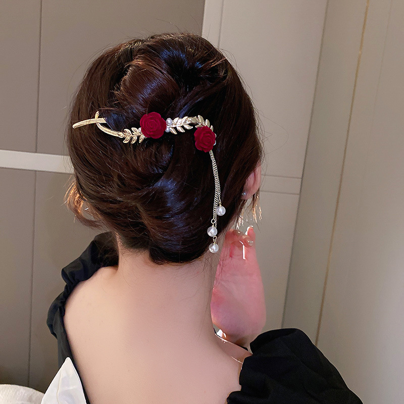 Fashion Flower Copper Plating Artificial Pearls Hair Clip 1 Piece
