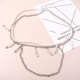 Fashion Solid Color Imitation Pearl Alloy WomenS Waist Chain 1 Piecepicture9