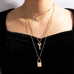 Simple Style Key Lock Alloy Women'S Layered Necklaces 1 Piece