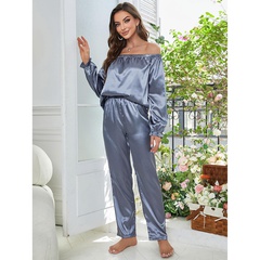Fashion Solid Color Pajama Sets Polyester Pants Sets Lingerie & Pajamas