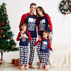 Casual Bear Polyester Printing Pants Sets Casual Pants Hoodie Family Matching Outfits
