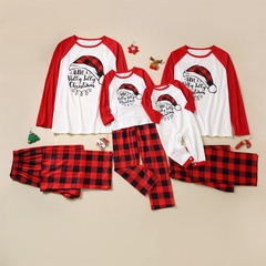 Fashion Letter Plaid Cotton Printing Pants Sets Casual Pants Hoodie Family Matching Outfits