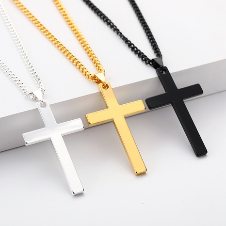 Fashion Cross Stainless Steel Pendant Necklace 1 Piece's discount tags