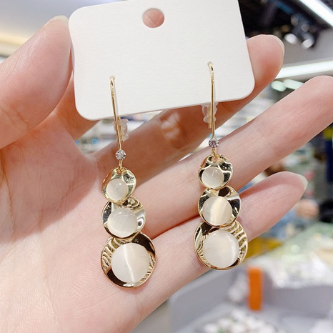 Fashion Gourd Metal Inlay Opal Women'S Drop Earrings 1 Pair's discount tags