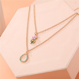 Cartoon Style Flower Alloy Enamel GirlS Layered Necklacespicture10