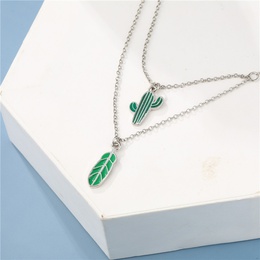 Cartoon Style Cactus Alloy Enamel GirlS Layered Necklacespicture10