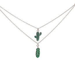 Cartoon Style Cactus Alloy Enamel GirlS Layered Necklacespicture9