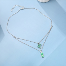Cartoon Style Cactus Alloy Enamel GirlS Layered Necklacespicture8
