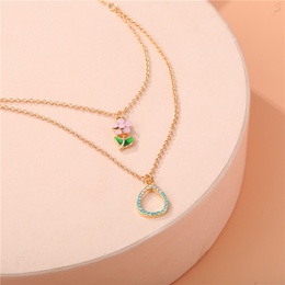 Cartoon Style Flower Alloy Enamel GirlS Layered Necklacespicture7