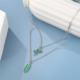 Cartoon Style Cactus Alloy Enamel GirlS Layered Necklacespicture7