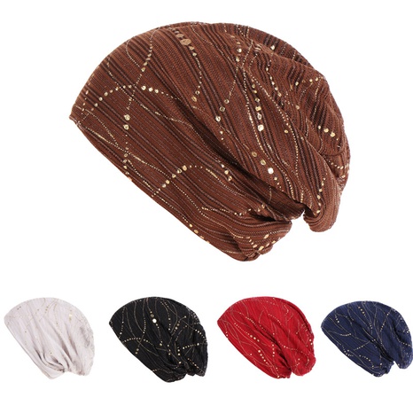 Women'S Fashion Solid Color Sequins Eaveless Beanie Hat's discount tags