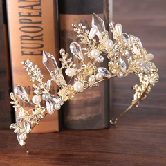 Baroque Style Flower Alloy Crystal Pearl Inlay Rhinestones 1 Piece