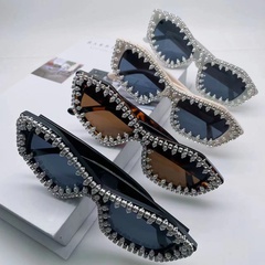 Fashion Solid Color Pc Polygon Diamond Full Frame Women's Sunglasses