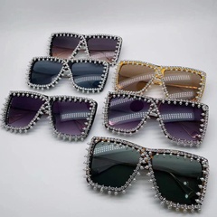 Fashion Solid Color Pc Square Diamond Full Frame Women's Sunglasses