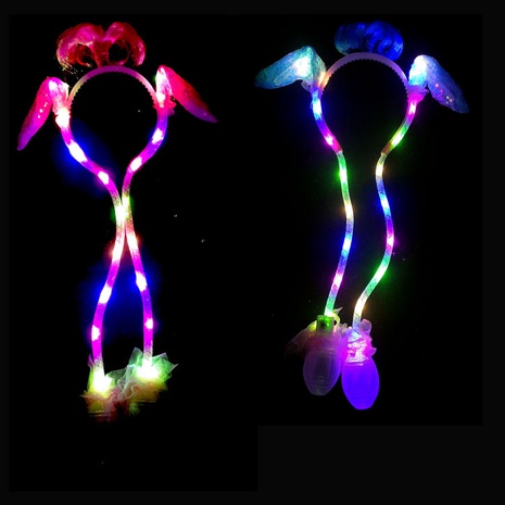 Fashion Creative Moving Rabbit Ears Luminous Headband party toys's discount tags