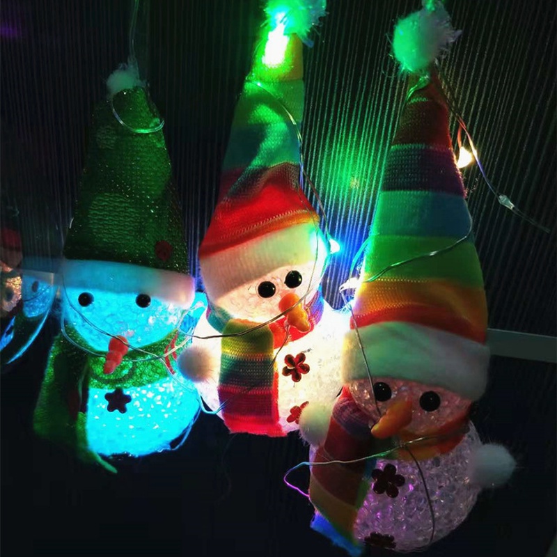 Fashion Colorful LED Luminous Portable Snowman Lantern Childrens Toys
